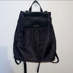Ted Baker Nylon Drawstring Black Gold Backpack